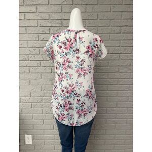 Elena Baldi Women Floral Print Short Sleeve Blouse Size S